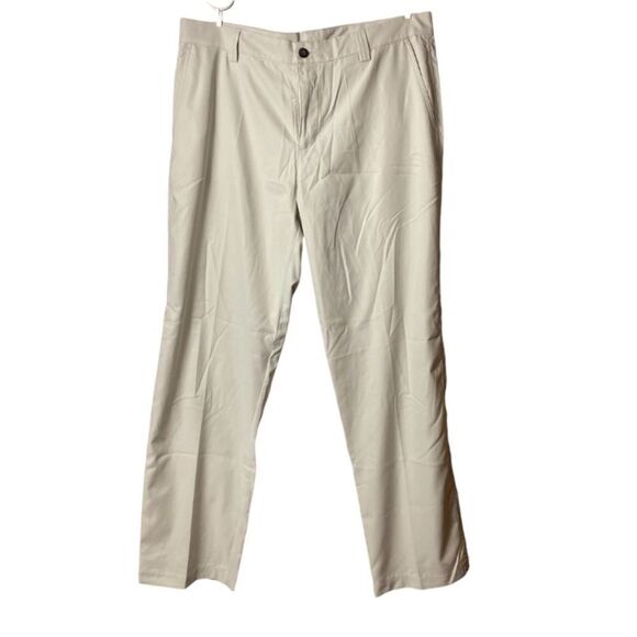 Adidas Climalite Men’s Sz 35x34 Khaki Flat Front Golf Dress Pants - Picture 1 of 4